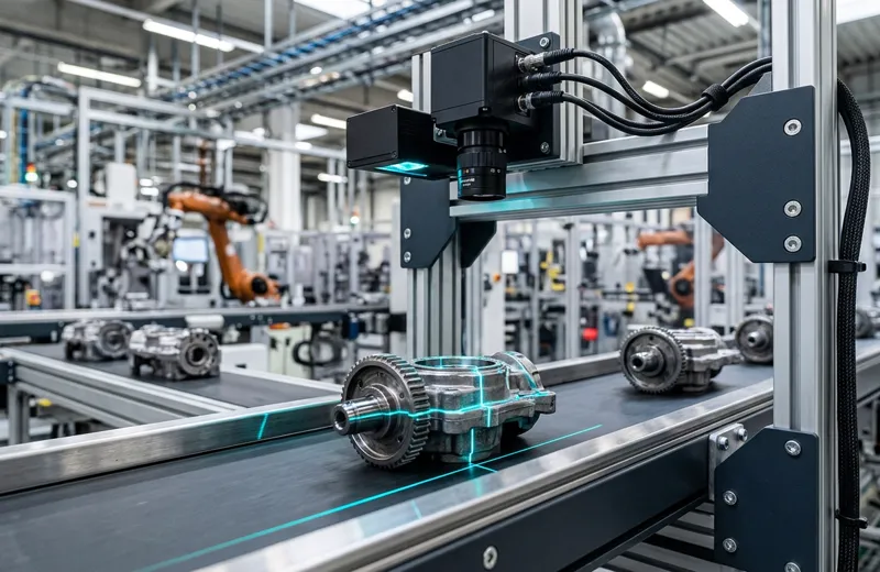 Línea de producción automatizada con transporte continuo